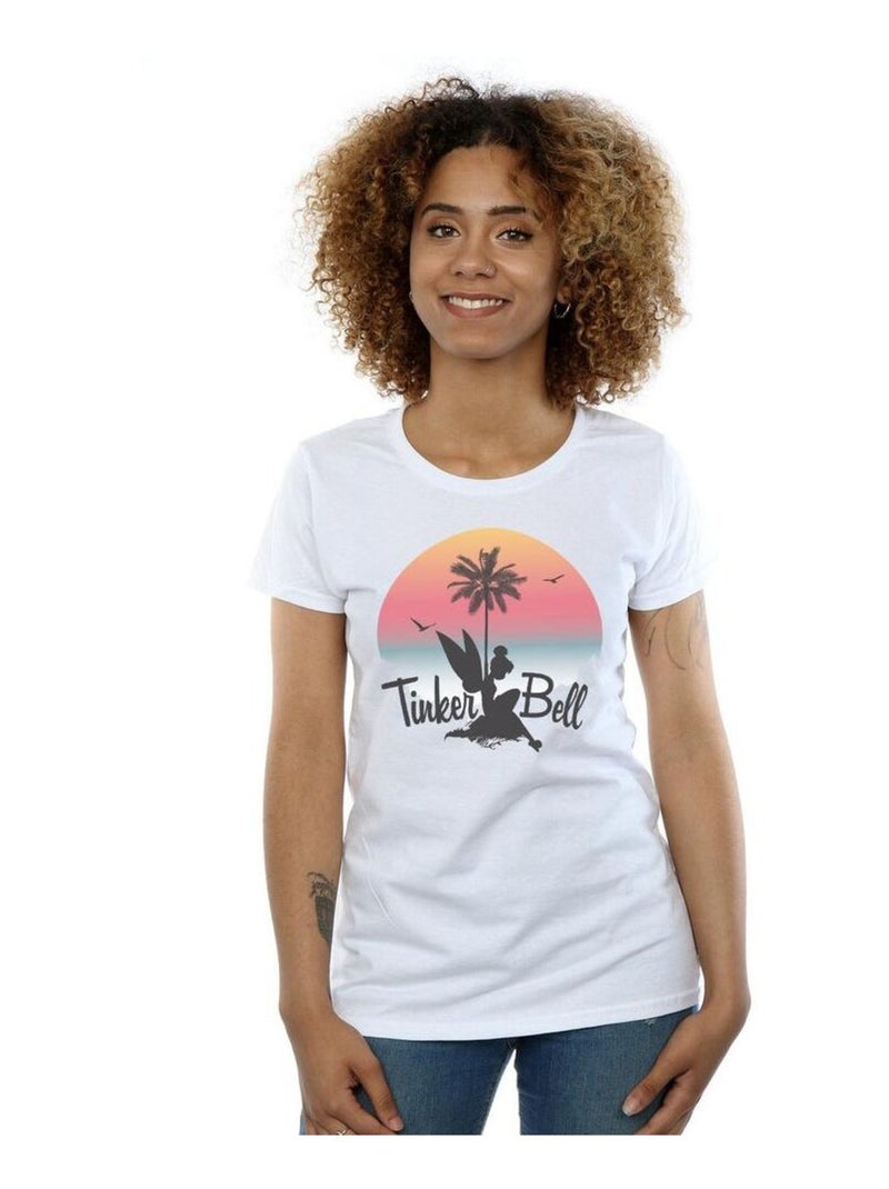Disney - T-shirt motif Clochette motif/style coucher de soleil Blanc - Kiabi