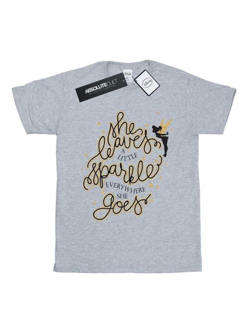 Disney - T-shirt motif Clochette motif/style Étoiles Gris chiné - Kiabi