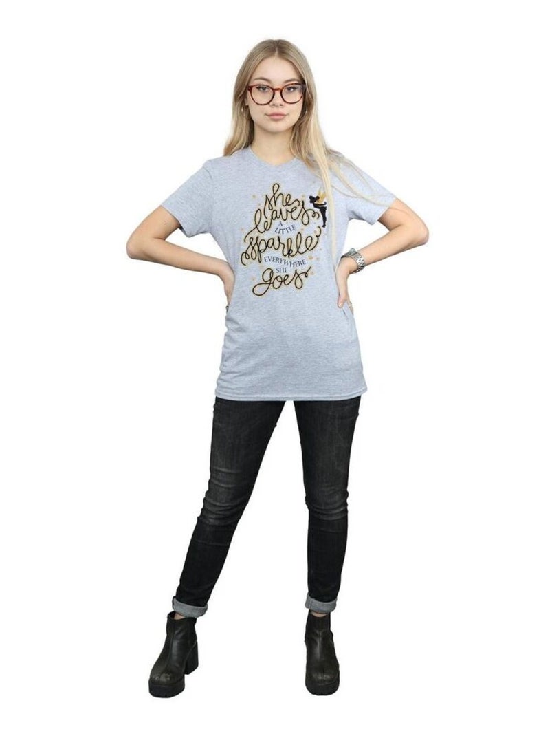 Disney - T-shirt motif Clochette motif/style Étoiles Gris chiné - Kiabi