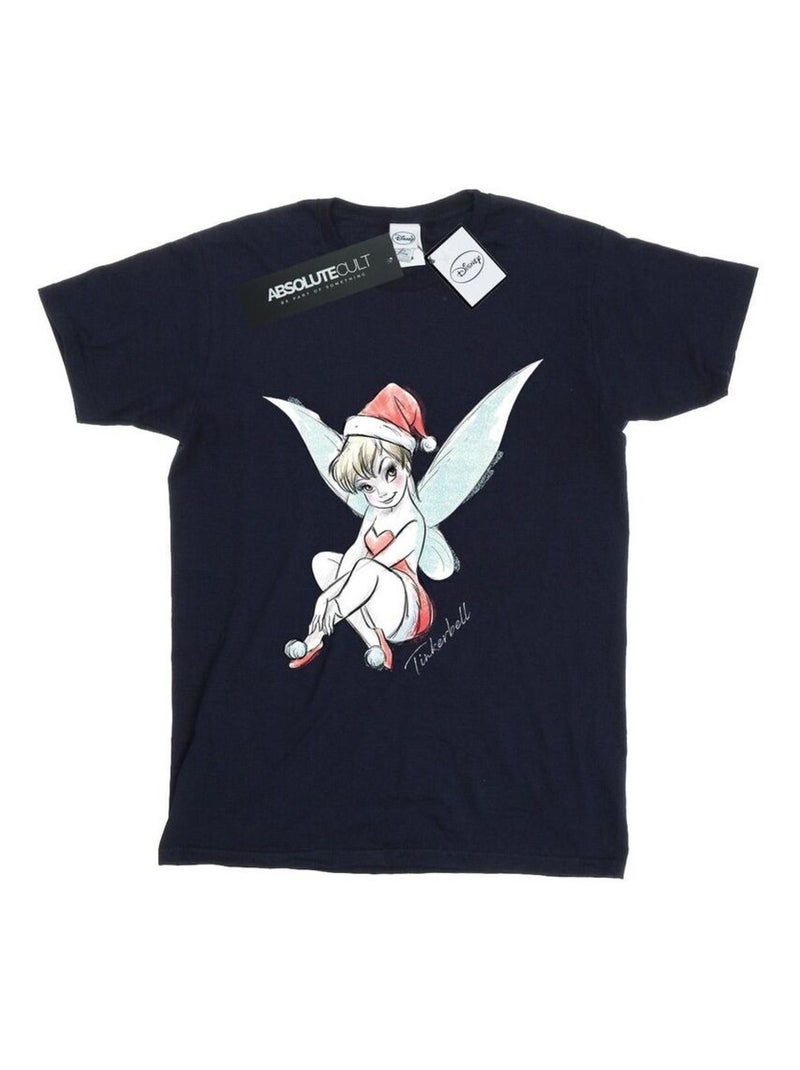 Disney - T-shirt motif Clochette motif/style Fée FAIRY Bleu marine - Kiabi