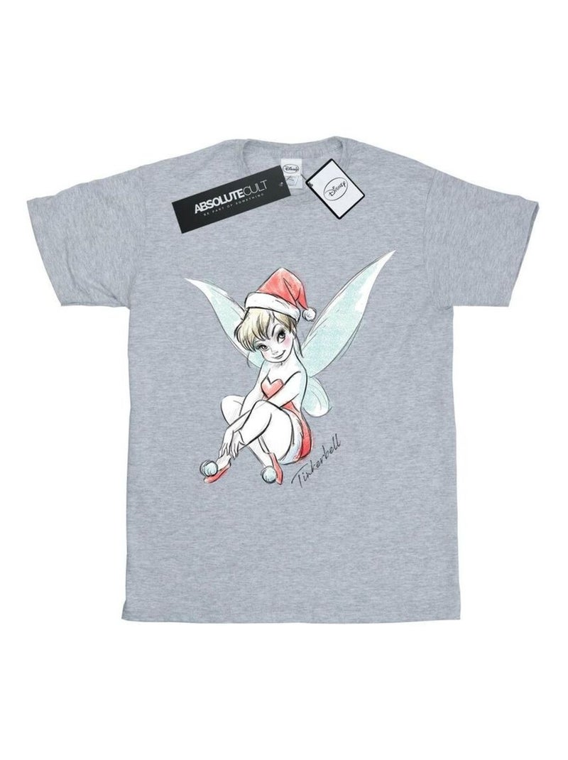 Disney - T-shirt motif Clochette motif/style Fée FAIRY Gris chiné - Kiabi