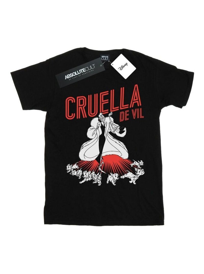 Disney - T-shirt motif Cruella d'Enfer motif/style Dalmatien Noir - Kiabi