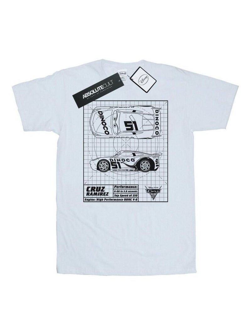 Disney - T-shirt motif Cruz Ramirez motif/style plan CARS Blanc - Kiabi