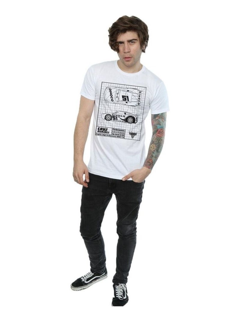 Disney - T-shirt motif Cruz Ramirez motif/style plan CARS Blanc - Kiabi