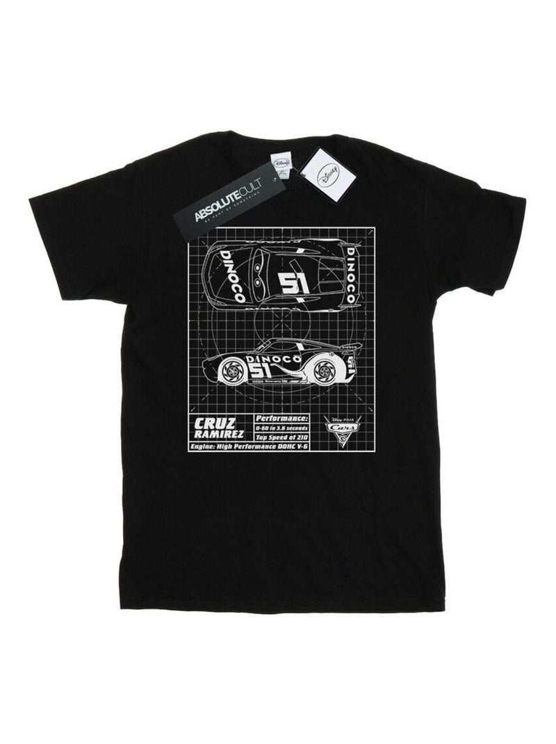 Disney - T-shirt motif Cruz Ramirez motif/style plan CARS Noir - Kiabi