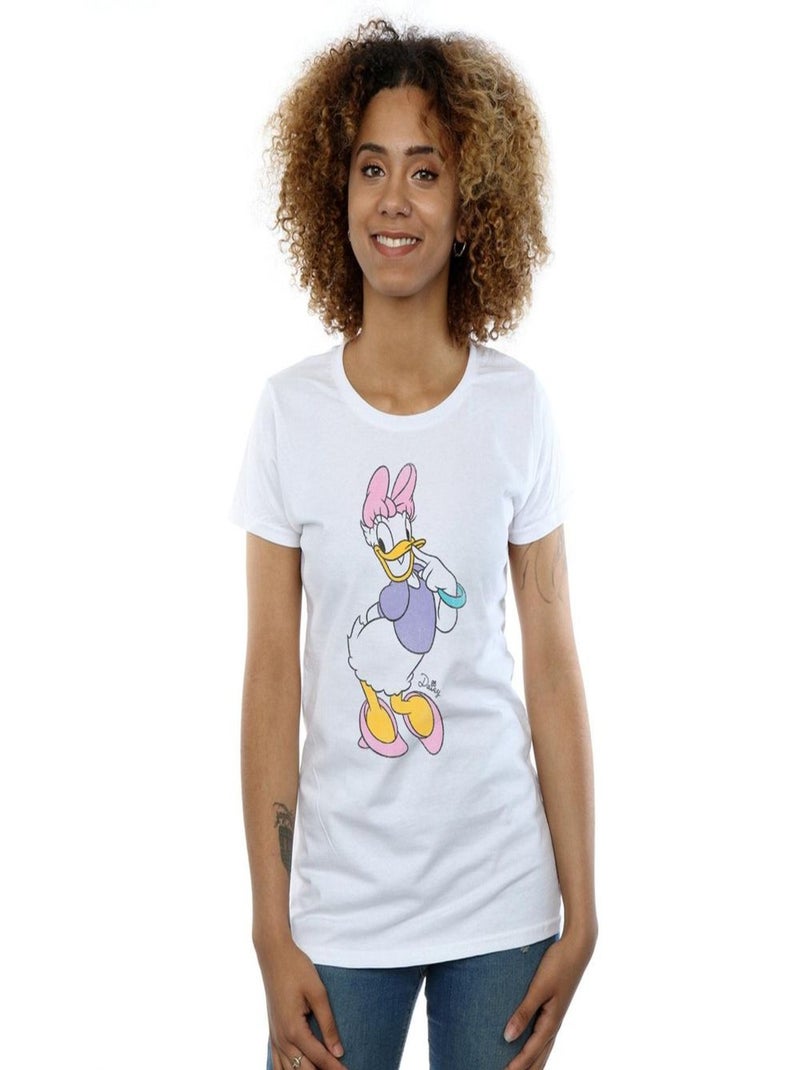 Disney T-shirt motif Daisy Duck CLASSIC Blanc Femme