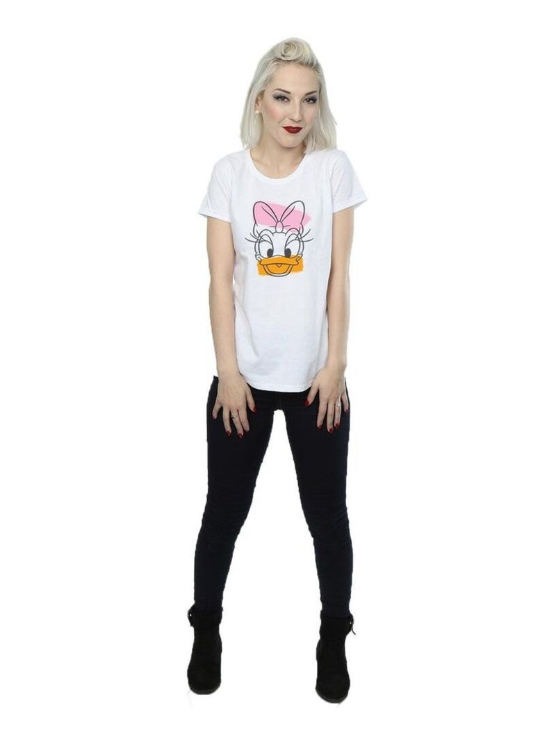 Disney - T-shirt motif Daisy Duck motif/style Tête Blanc - Kiabi