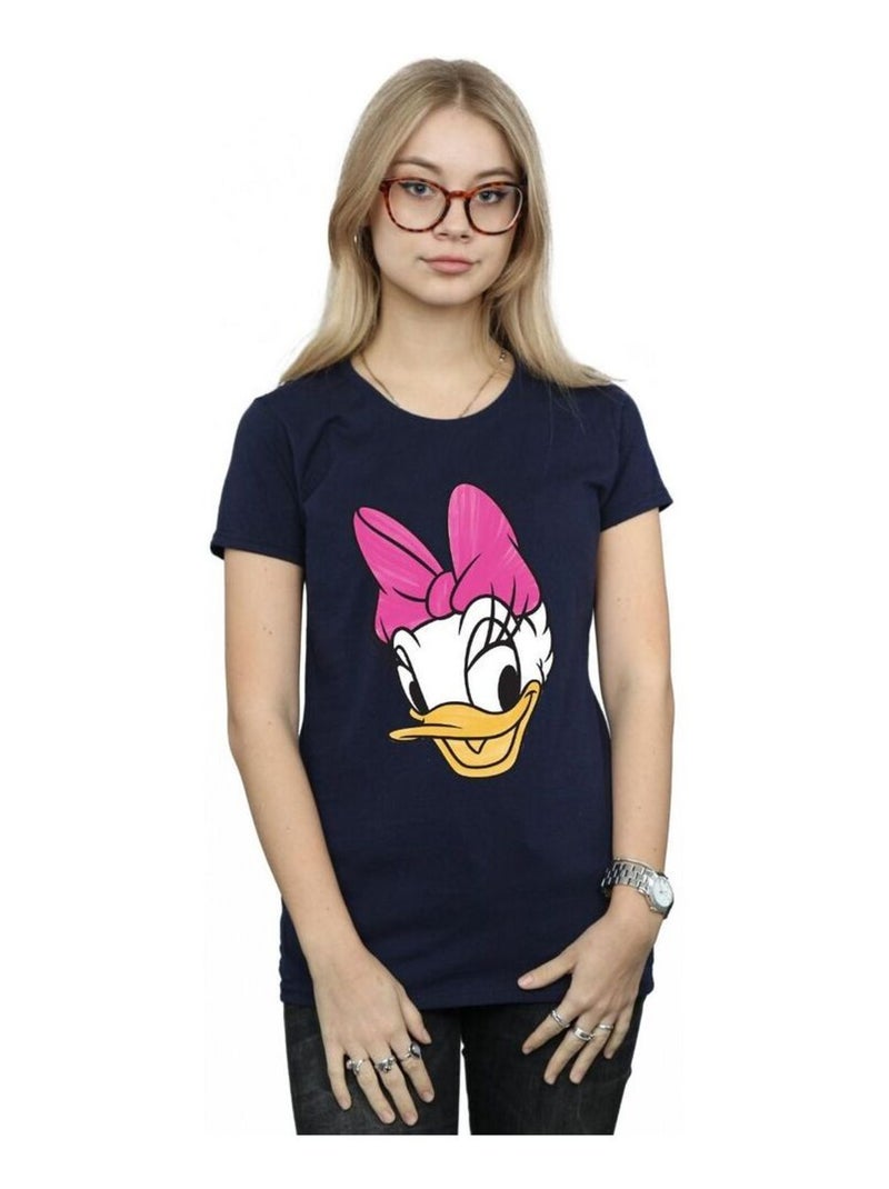 Disney - T-shirt motif Daisy Duck motif/style visages peints Bleu marine - Kiabi