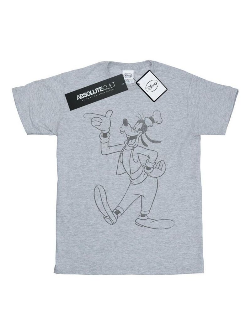 Disney - T-shirt motif Dingo motif/style Balle de baseball Gris chiné - Kiabi