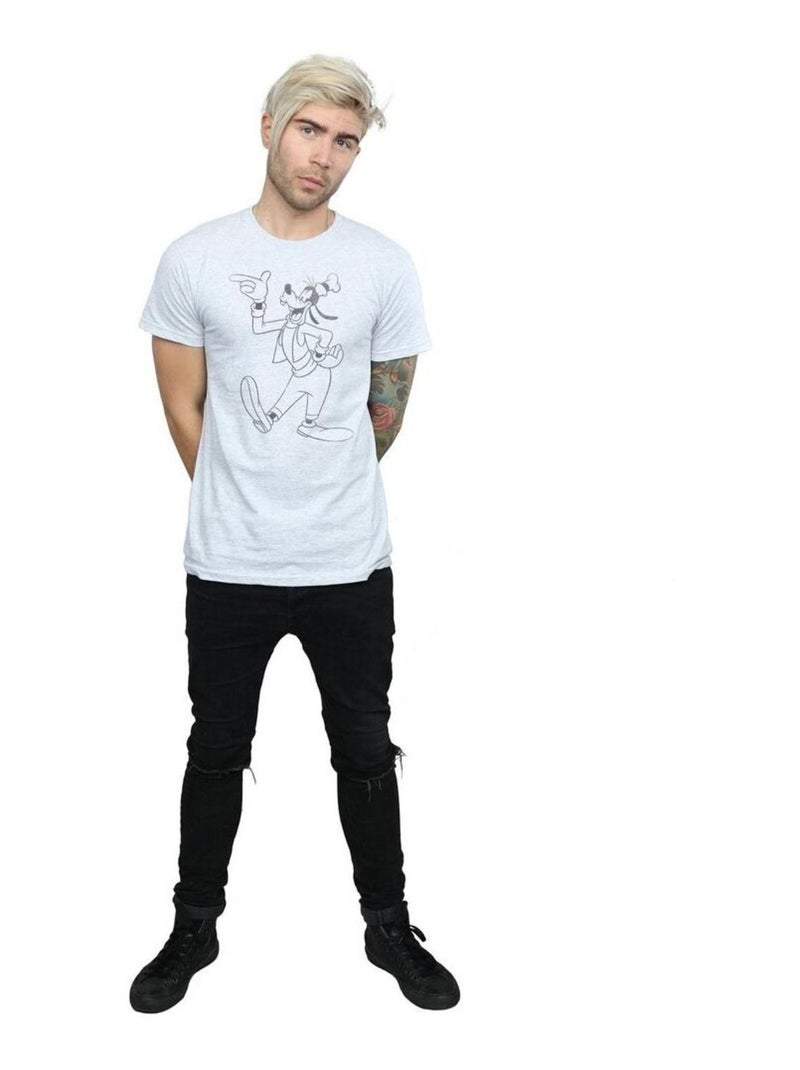 Disney - T-shirt motif Dingo motif/style Balle de baseball Gris chiné - Kiabi