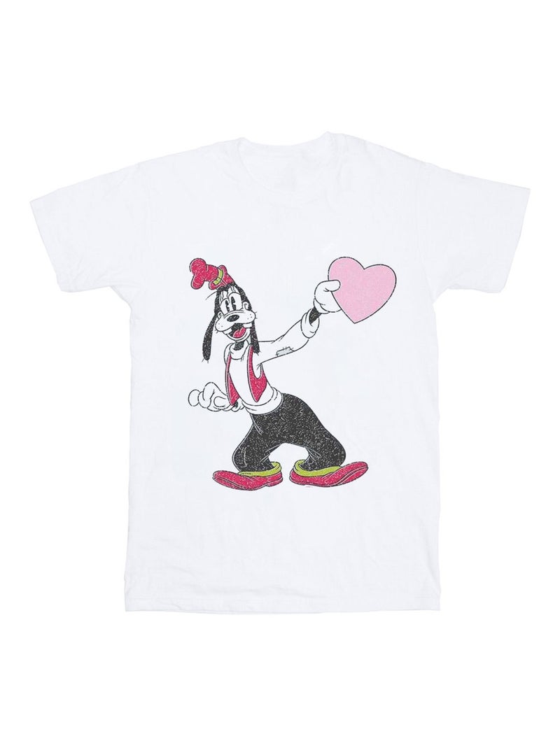 Disney - T-shirt motif Dingo motif/style Cœur Blanc - Kiabi