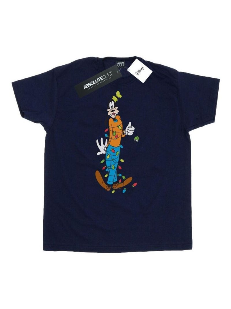 Disney - T-shirt motif Dingo motif/style Lumières de Noël Bleu marine - Kiabi