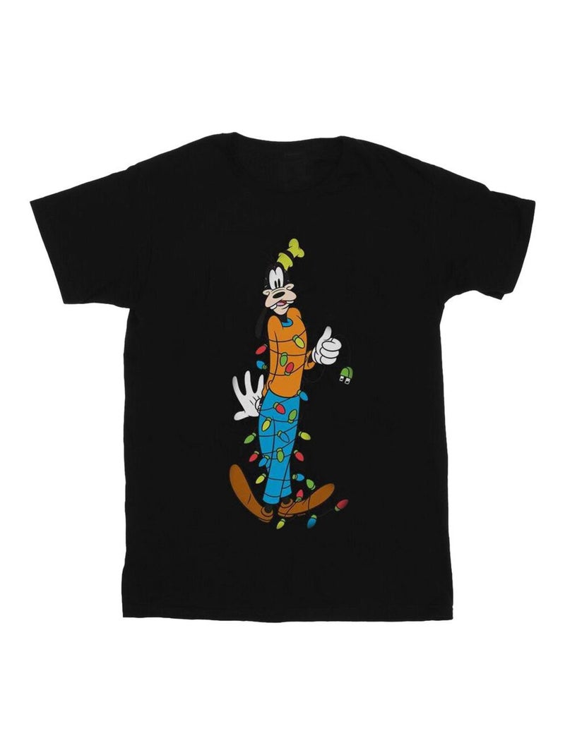 Disney - T-shirt motif Dingo motif/style Lumières de Noël Noir - Kiabi