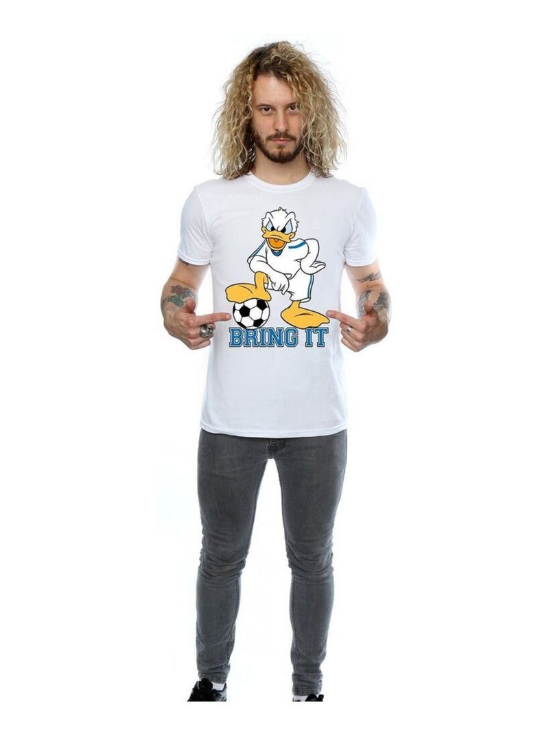 Disney - T-shirt motif Donald Duck BRING IT Blanc - Kiabi