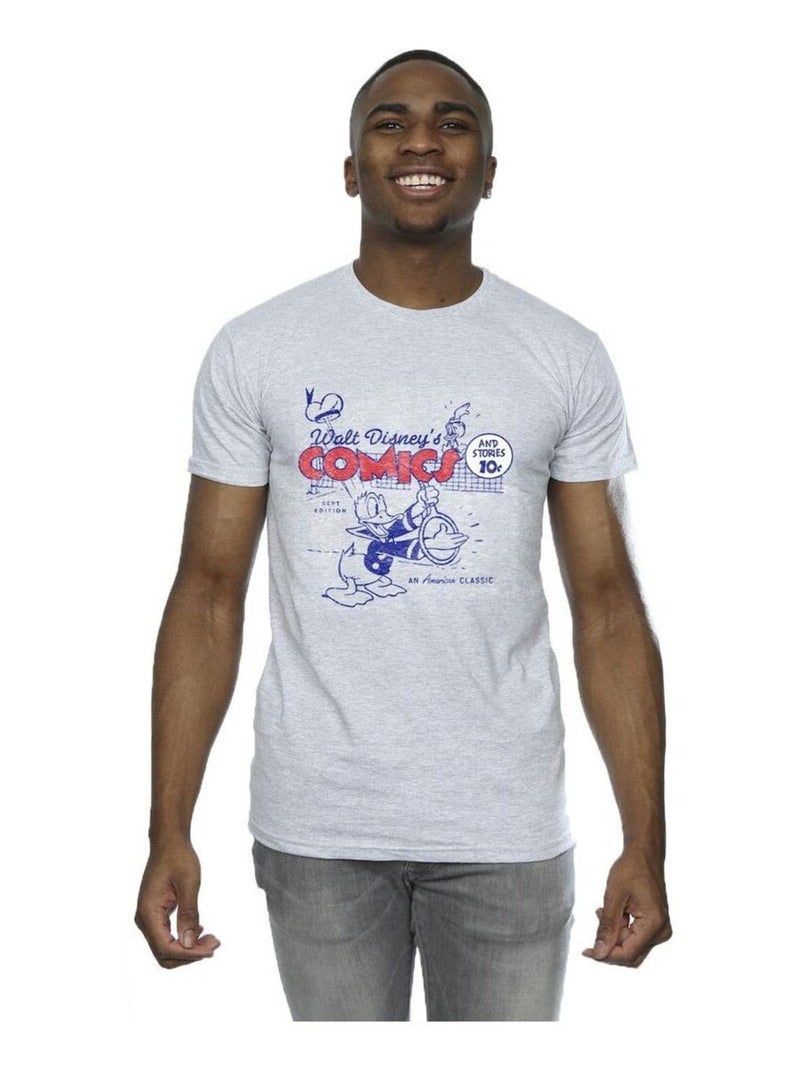 Disney - T-shirt motif Donald Duck motif/style bande dessinée Gris chiné - Kiabi