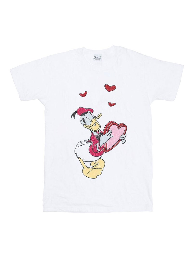 Disney - T-shirt motif Donald Duck motif/style Cœur Blanc - Kiabi