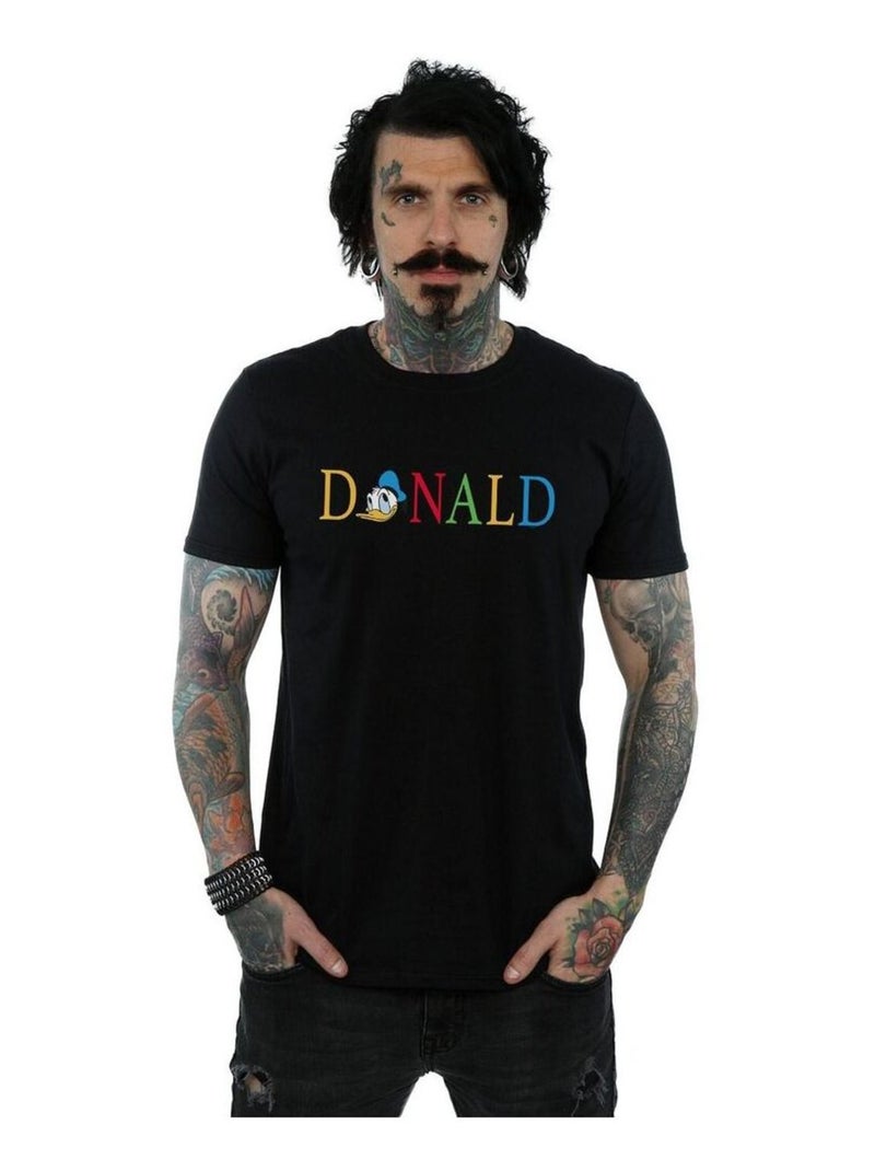 Disney - T-shirt motif Donald Duck motif/style Lettres Noir - Kiabi
