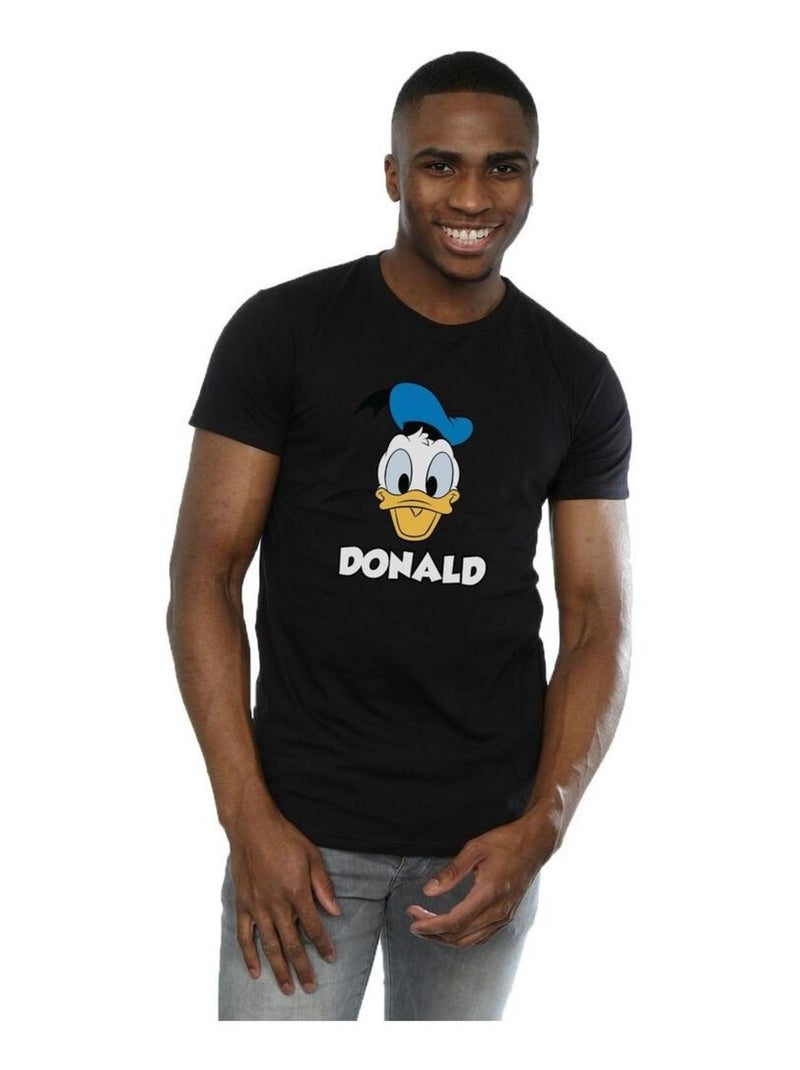 Disney - T-shirt motif Donald Duck motif/style visage (Donald Duck) Noir - Kiabi