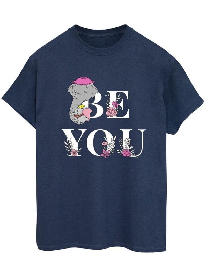 Disney - T-shirt motif Dumbo BE YOU Bleu marine - Kiabi