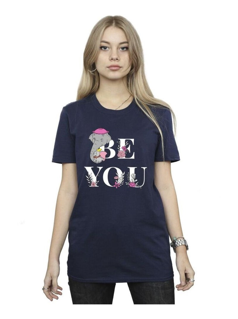 Disney - T-shirt motif Dumbo BE YOU Bleu marine - Kiabi