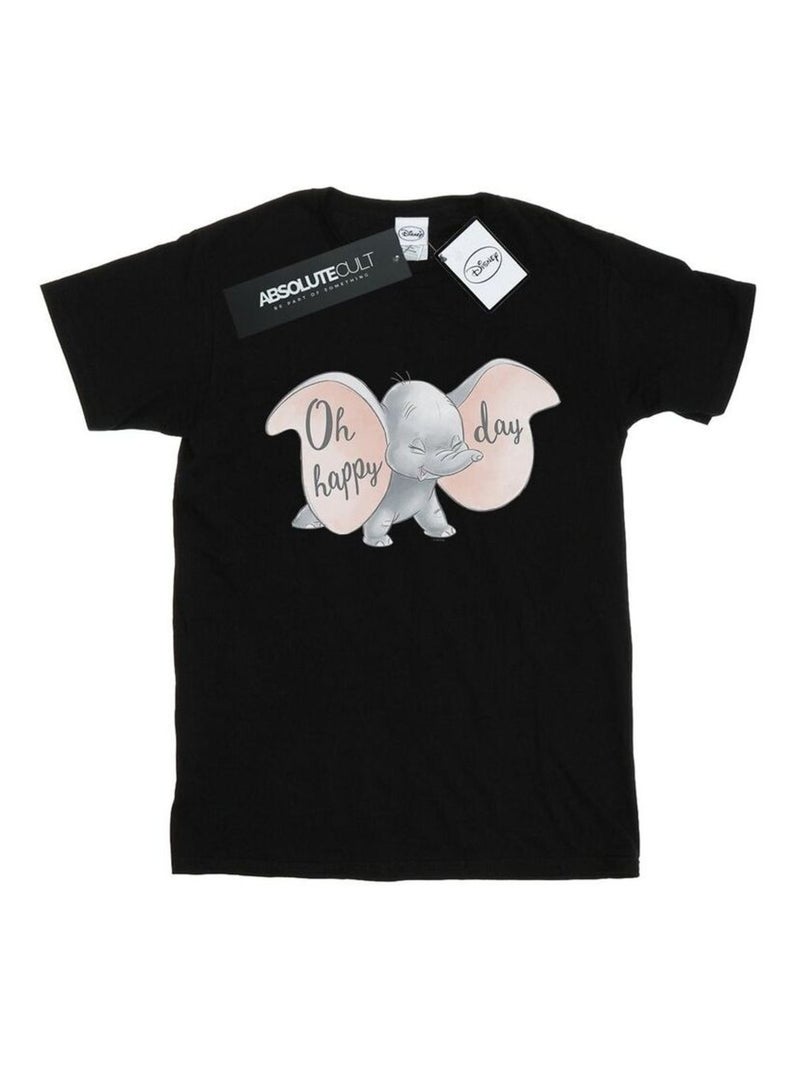 Disney - T-shirt motif Dumbo HAPPY DAY Noir - Kiabi