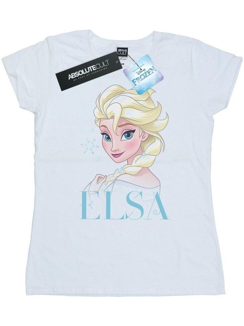 Disney - T-shirt motif Elsa motif/style Flocons de neige La Reine des Neiges Blanc - Kiabi
