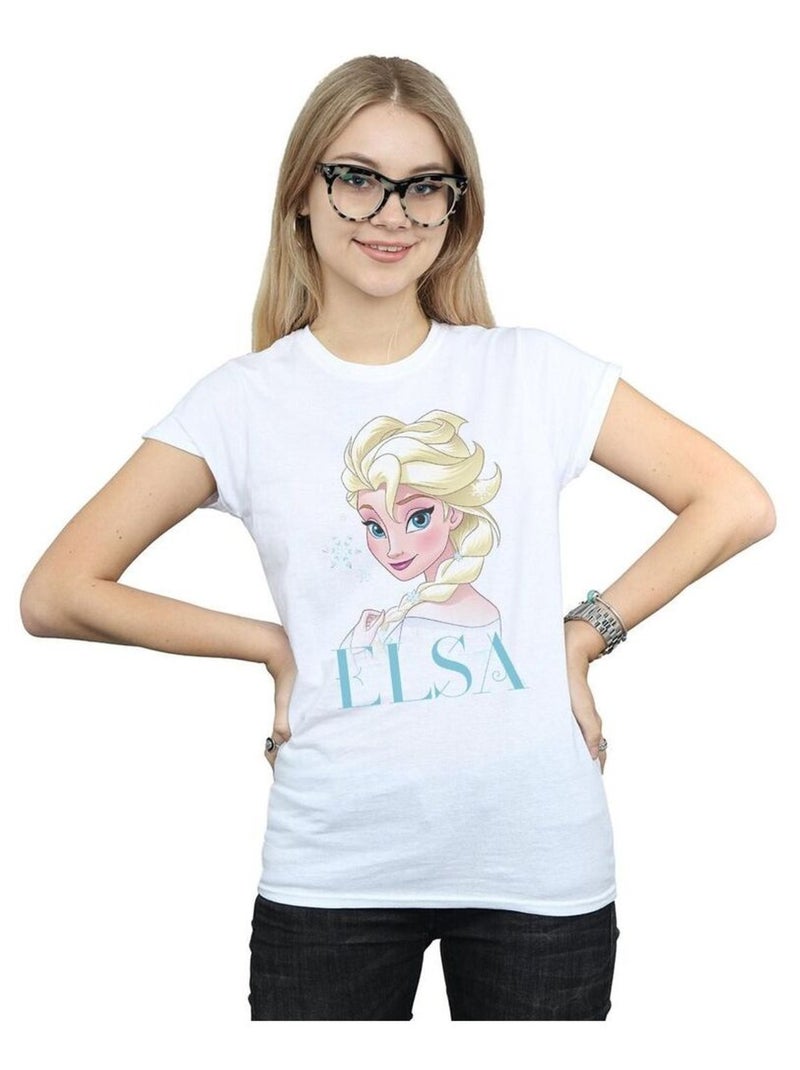 Disney - T-shirt motif Elsa motif/style Flocons de neige La Reine des Neiges Blanc - Kiabi
