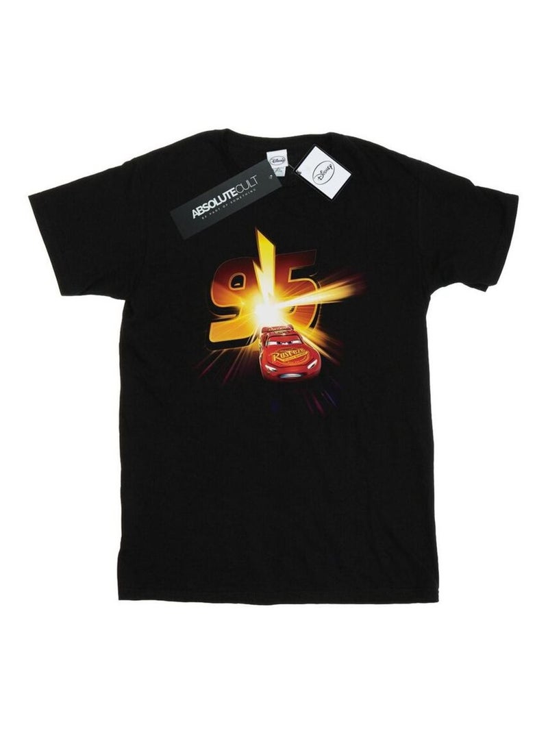 Disney - T-shirt motif Flash McQueen motif/style Émerge Voitures Noir - Kiabi