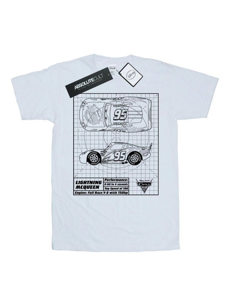 Disney - T-shirt motif Flash McQueen motif/style plan CARS Blanc - Kiabi