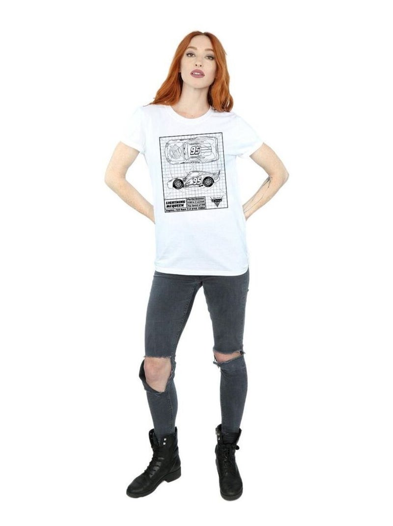 Disney - T-shirt motif Flash McQueen motif/style plan CARS Blanc - Kiabi