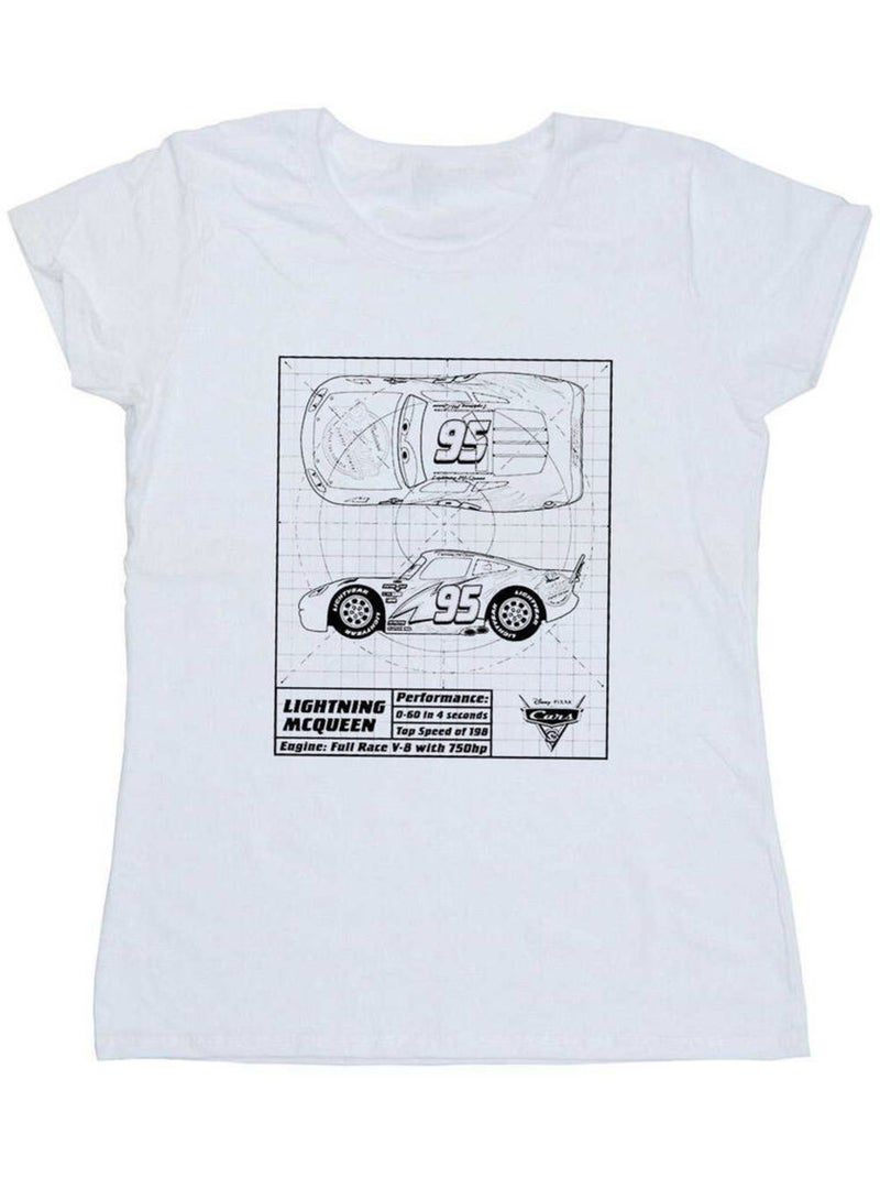 Disney - T-shirt motif Flash McQueen motif/style plan CARS Blanc - Kiabi