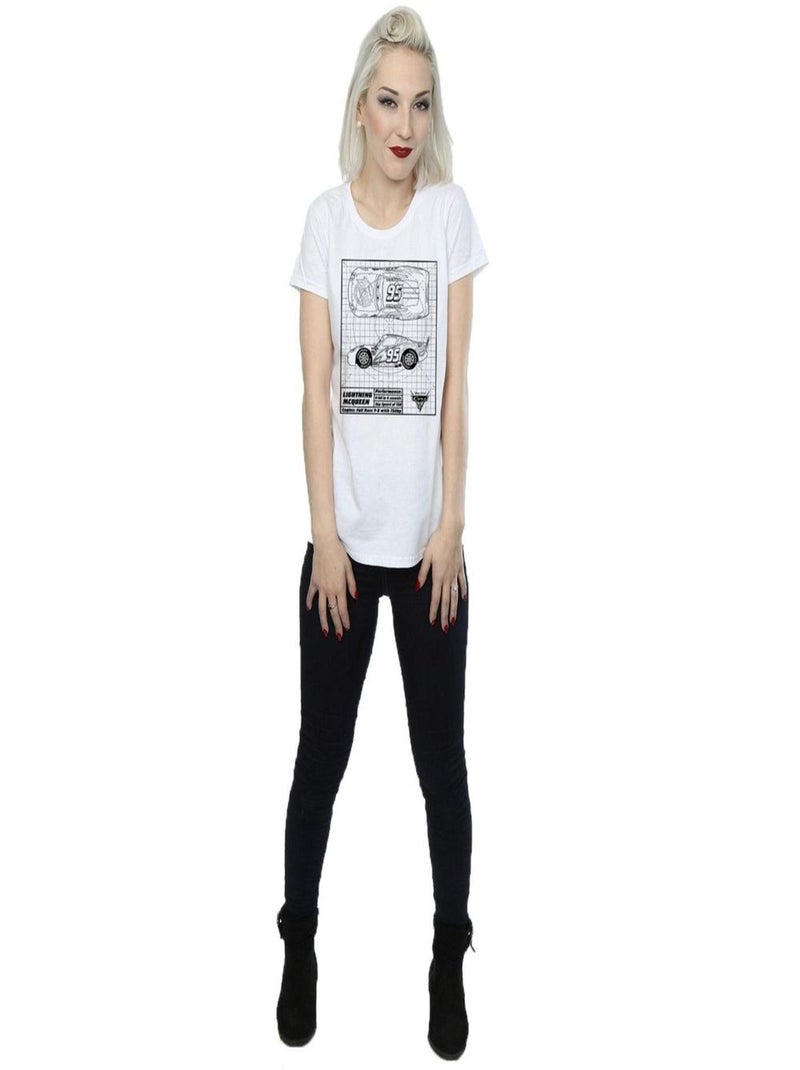 Disney - T-shirt motif Flash McQueen motif/style plan CARS Blanc - Kiabi