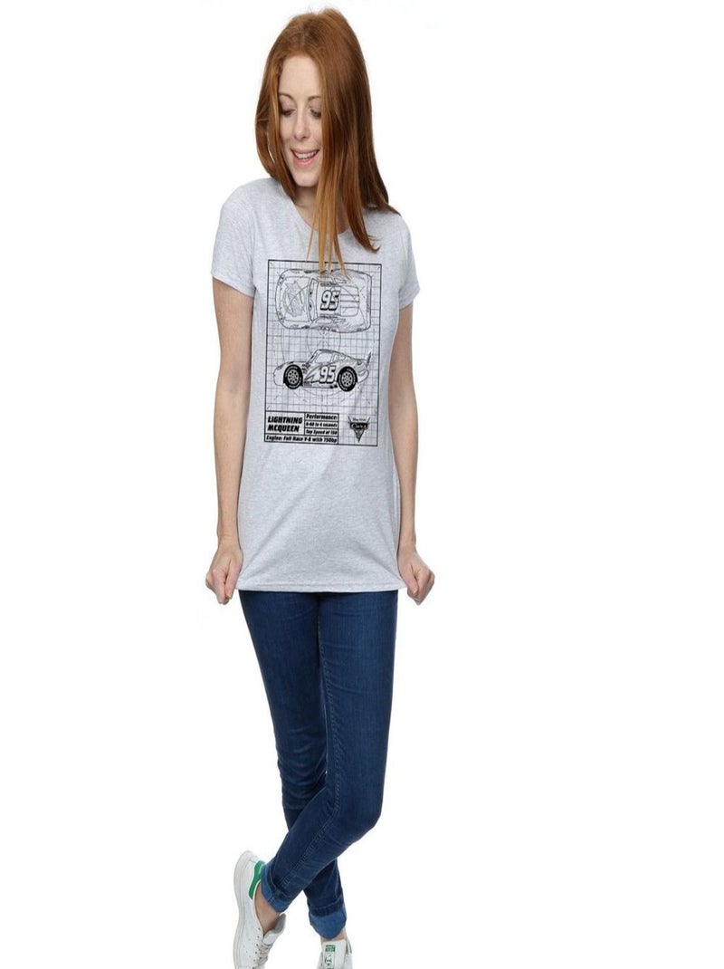 Disney - T-shirt motif Flash McQueen motif/style plan CARS Gris chiné - Kiabi