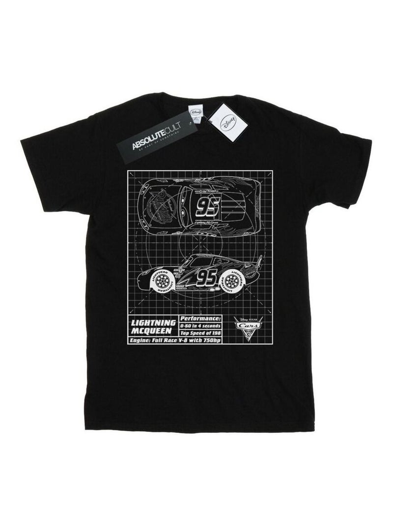 Disney - T-shirt motif Flash McQueen motif/style plan CARS Noir - Kiabi