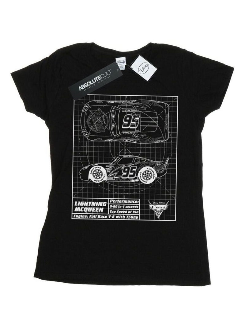 Disney - T-shirt motif Flash McQueen motif/style plan CARS Noir - Kiabi