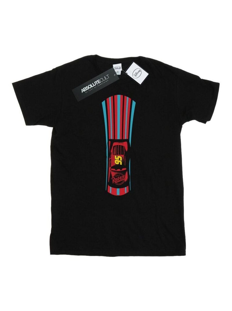 Disney - T-shirt motif Flash McQueen motif/style rayé Voitures Noir - Kiabi