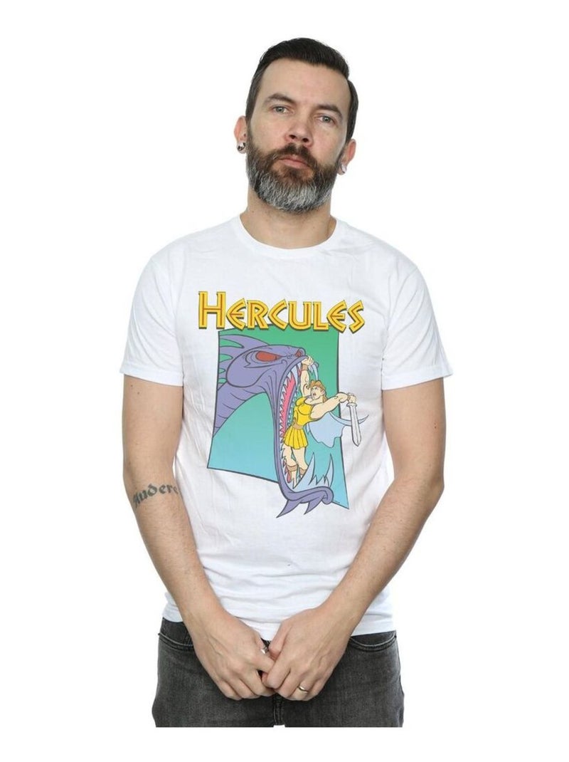 Disney - T-shirt motif Hercule et Hydre motif/style Bataille Blanc - Kiabi