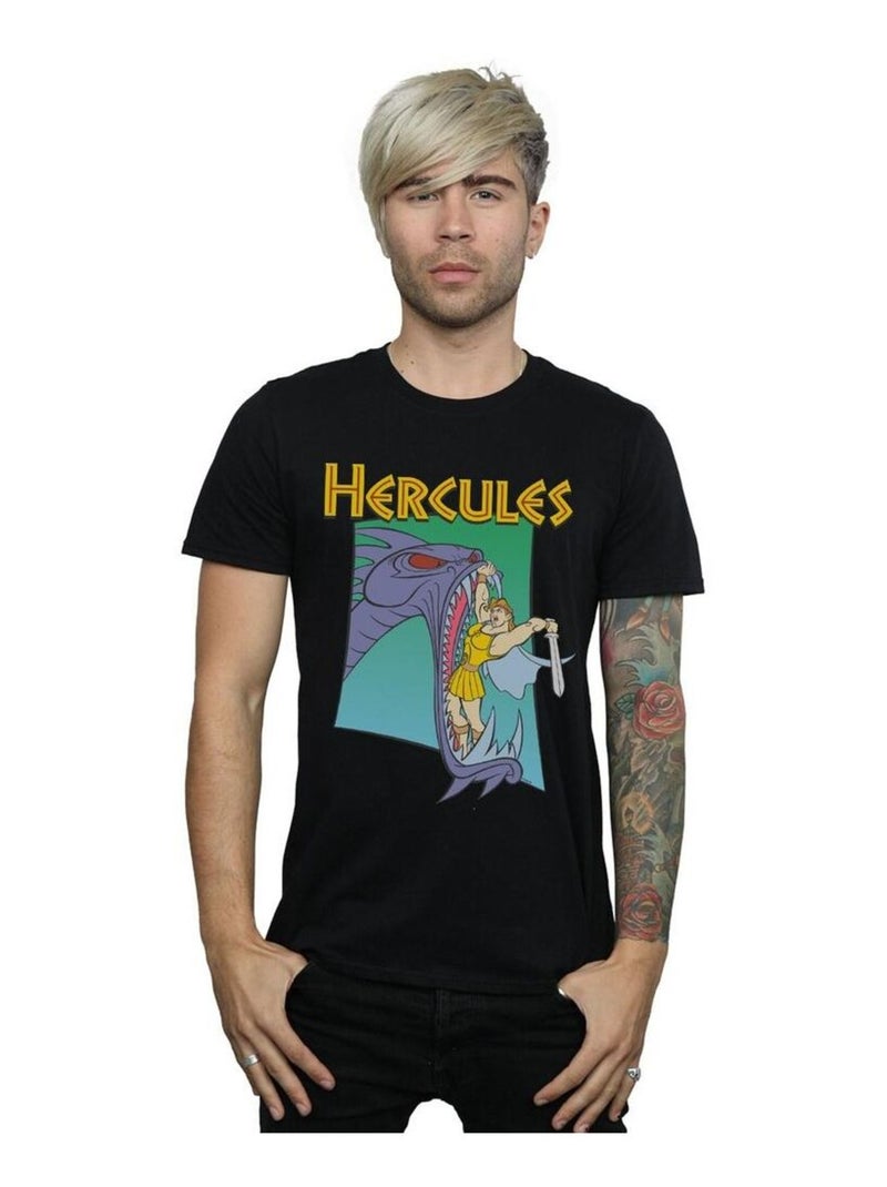 Disney - T-shirt motif Hercule et Hydre motif/style Bataille Noir - Kiabi
