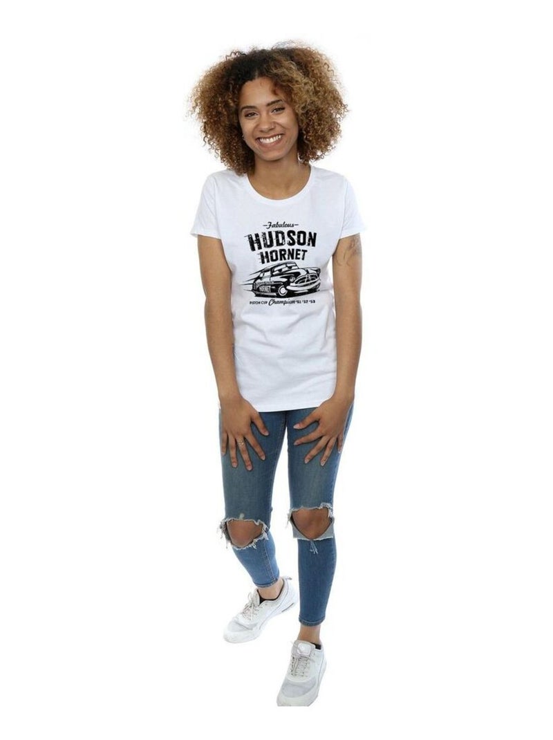 Disney - T-shirt motif Hudson Hornet Voitures Blanc - Kiabi