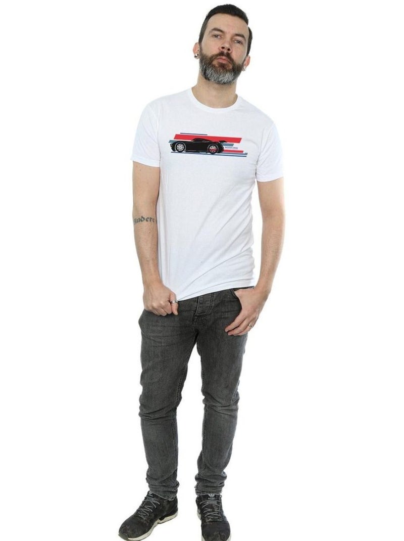 Disney - T-shirt motif Jackson Storm motif/style rayé Voitures Blanc - Kiabi