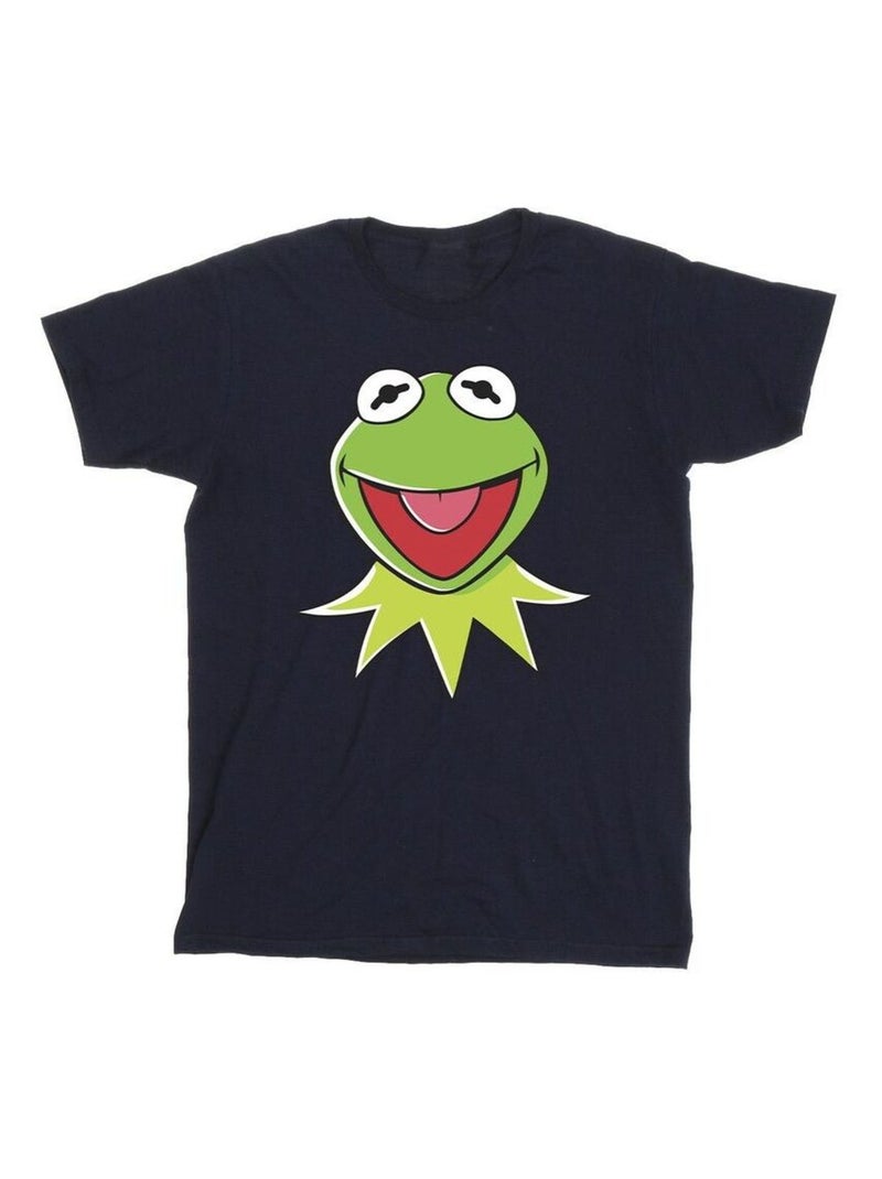 Disney - T-shirt motif Kermit la grenouille motif/style Tête MUPPETS Bleu marine - Kiabi