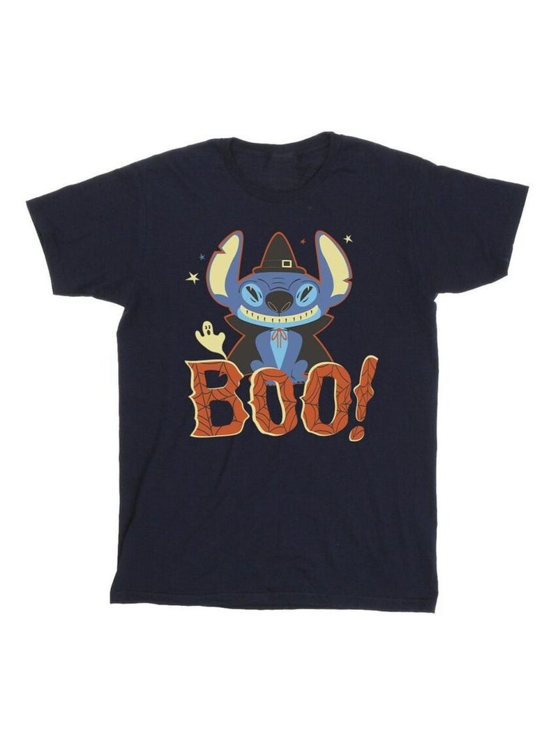 Disney - T-shirt motif Lilo et Stitch BOO! Bleu marine - Kiabi
