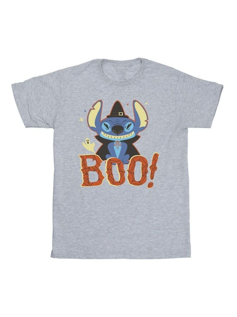 Disney - T-shirt motif Lilo et Stitch BOO! Gris chiné - Kiabi