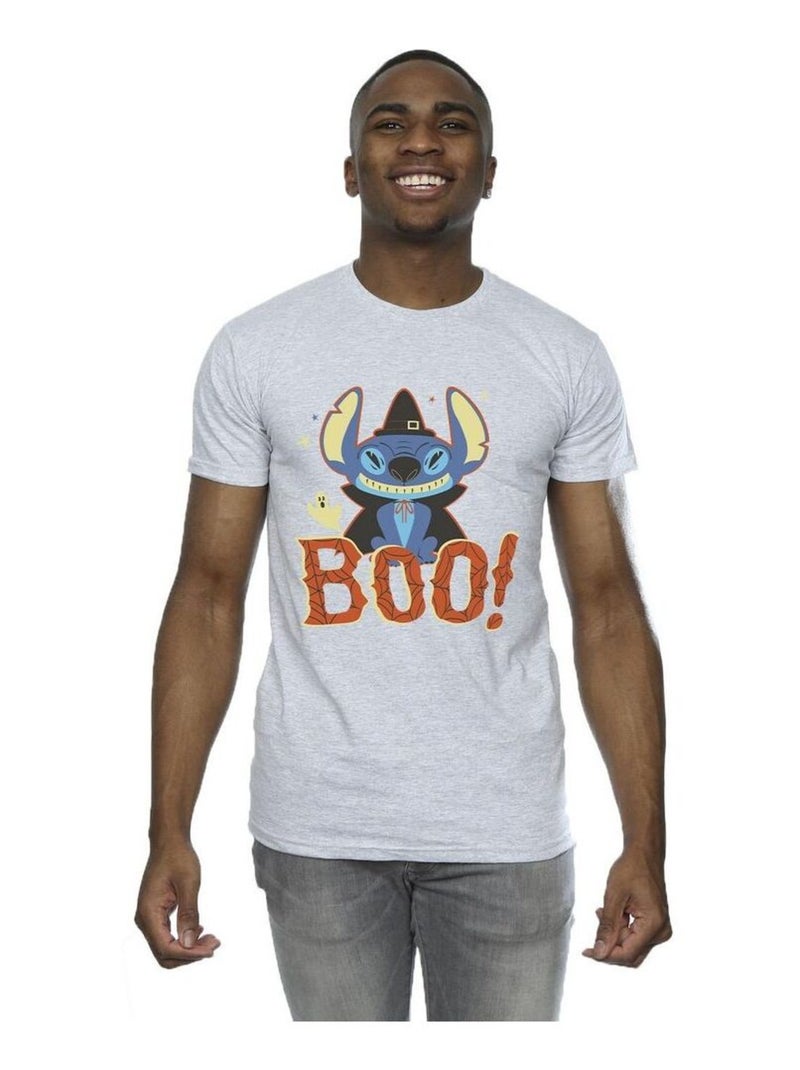 Disney - T-shirt motif Lilo et Stitch BOO! Gris chiné - Kiabi