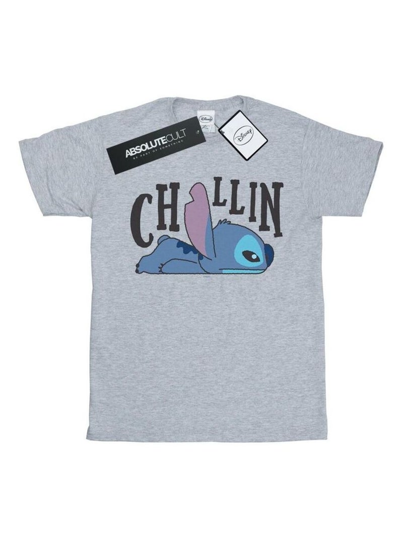 Disney - T-shirt motif Lilo et Stitch CHILLIN Gris chiné - Kiabi