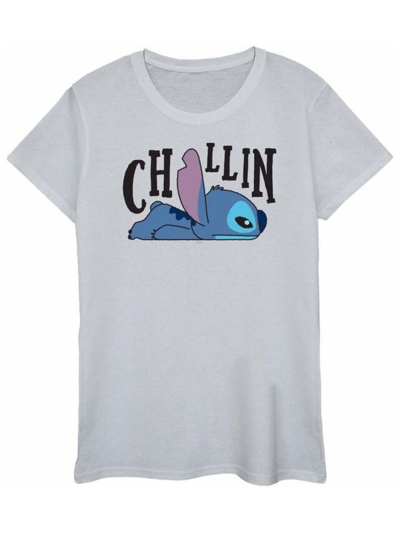 Disney - T-shirt motif Lilo et Stitch CHILLIN Gris chiné - Kiabi