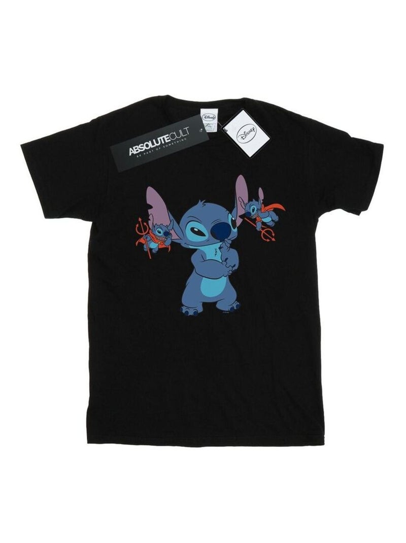 Disney - T-shirt motif Lilo et Stitch LITTLE DEVILS Noir - Kiabi