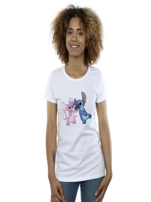 Disney - T-shirt motif Lilo et Stitch motif/style bisou - Kiabi