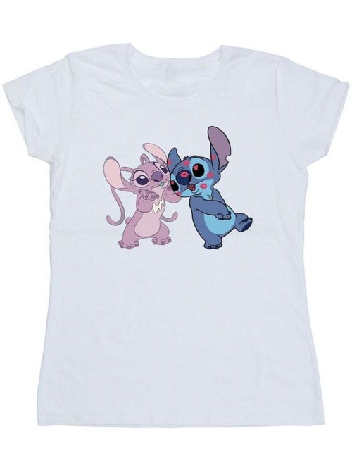 Disney - T-shirt motif Lilo et Stitch motif/style bisou - Kiabi