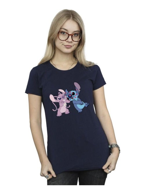 Disney - T-shirt motif Lilo et Stitch motif/style bisou - Kiabi